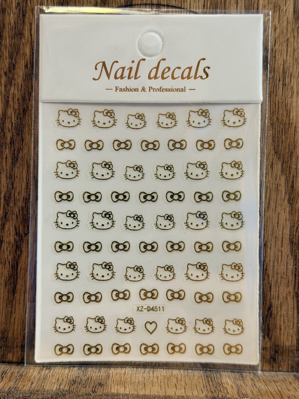 #HK-723 Hello Kitty Nail Stickers - Gold